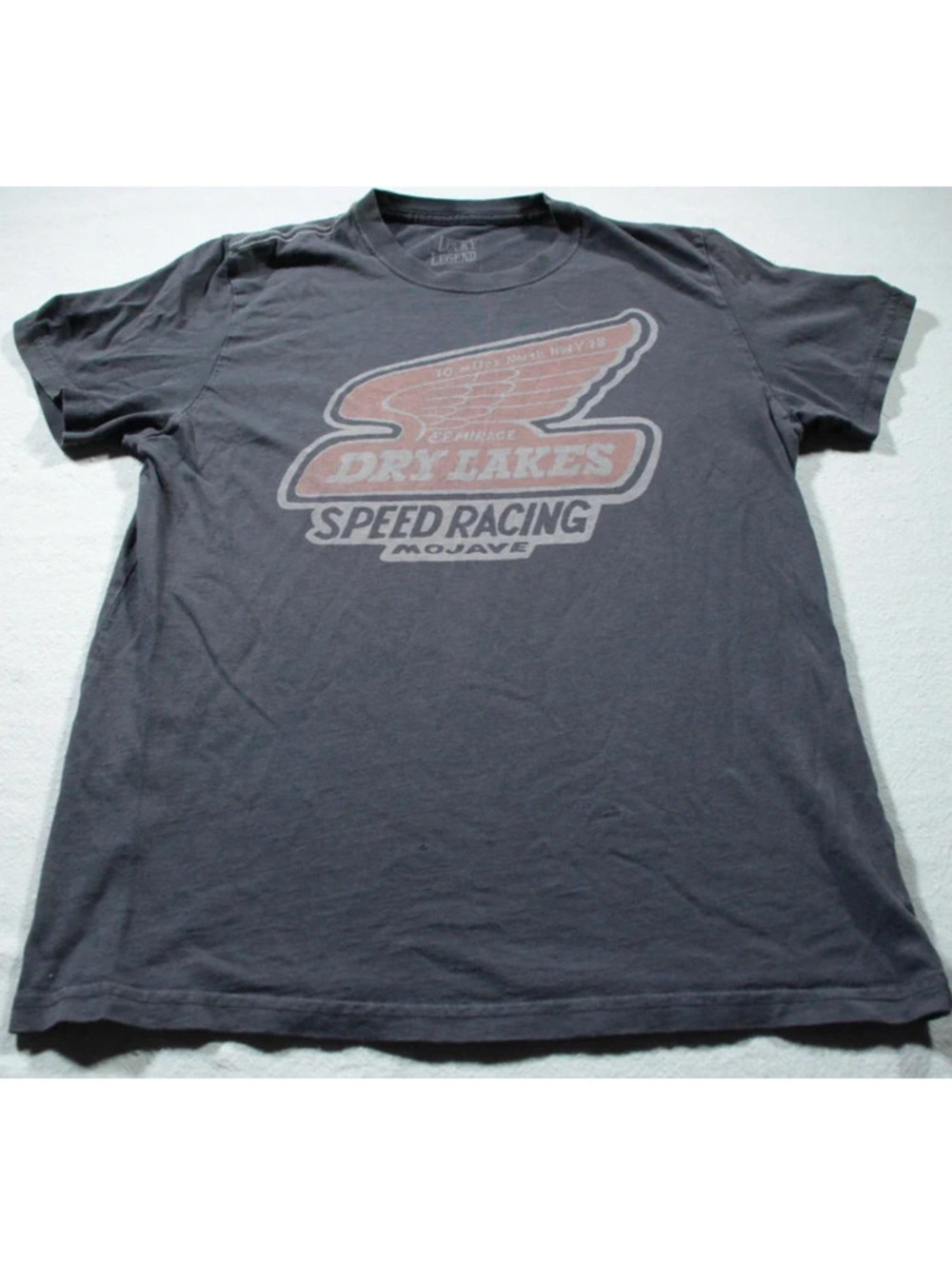 Lucky Brand T-Shirt Dry Lakes Speed Racing Hot Rod California Distressed XS